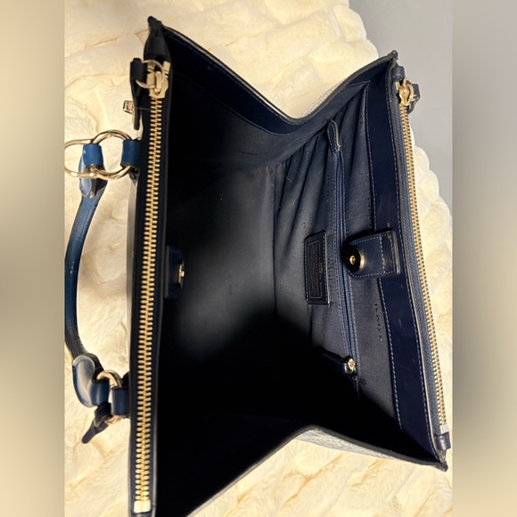 Coach Crosby Carryall Blue with Embossed Snakeskin, Retired - Picture 10 of 17